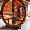 sauna tonneau finlandais en thermowood