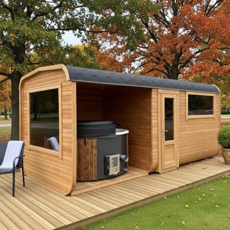 Fenêtre 120x148 cm côté bain nordique et Fenêtre 60x148 cm côté sauna